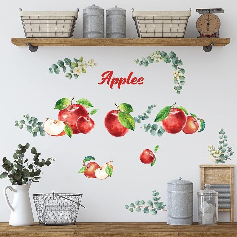 Vibrant Fruit Wall Stickers Kitchen Decor Peel & Stick Reusable Wall Art New