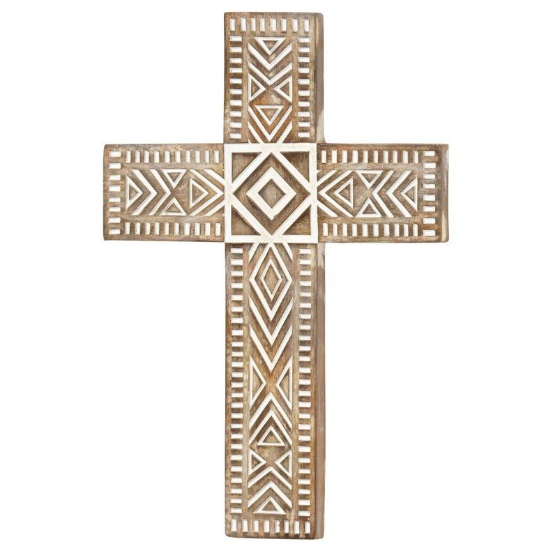 Wall Cross Wash Resin white 11.75h