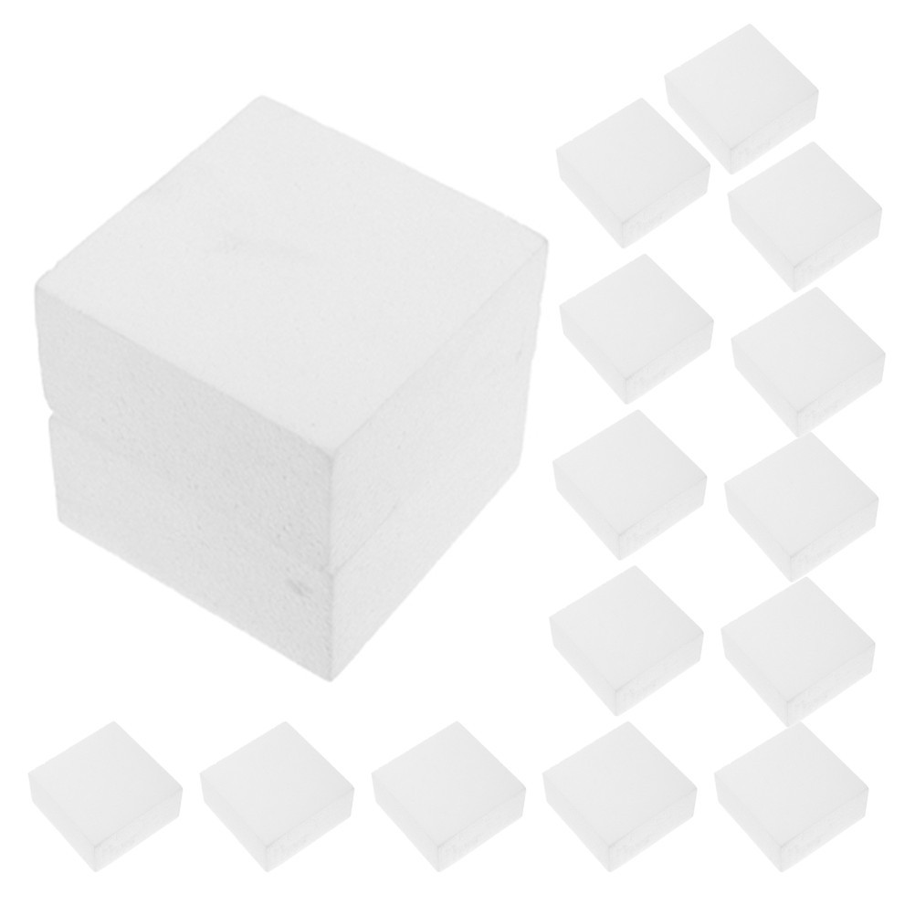 16 Pcs Foam Square Bricks Display Block Craft Blocks for Carving