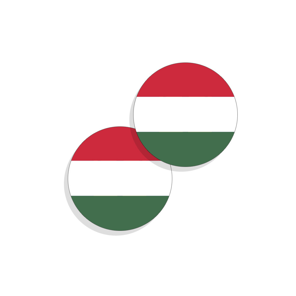 Hungary Flag Stickers Flag Decals Vinyl Round Indoor Outdoor Circles 4 pack