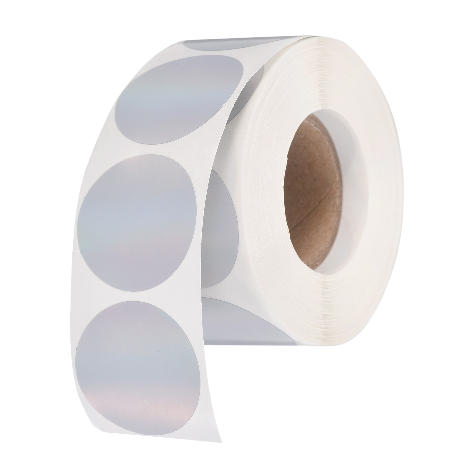 500pcs Round Thermal Label 1×1" Self-Adhesive Thermal Stickers Silver
