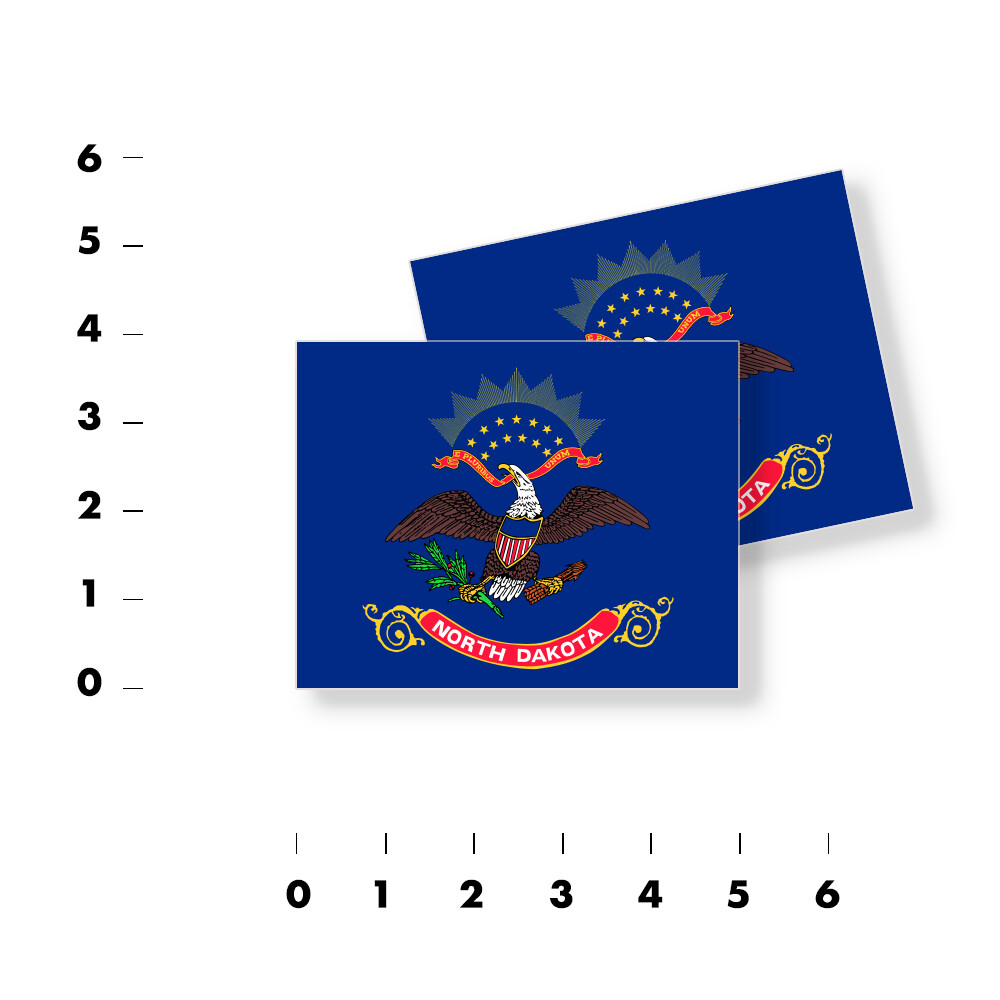 North Dakota State Flag – Set of 4 Vinyl Stickers / Vinyl Decals Various Sizes