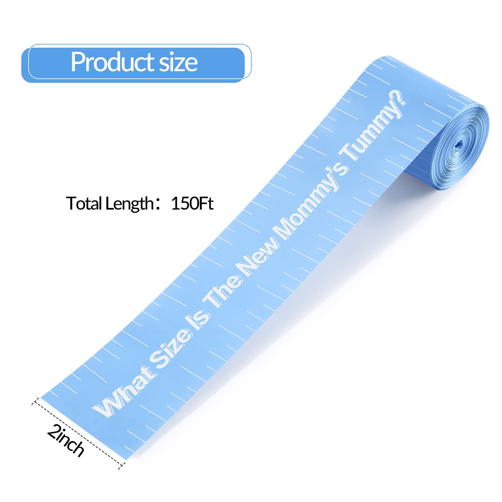 2 Rolls 2 Inch 150 Feet Baby Shower Measuring Tape Tummy Game Party Supplies