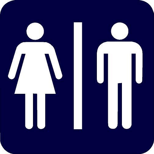 Unisex Bathroom Sign – Vinyl Decal Home Décor 7" x 7"