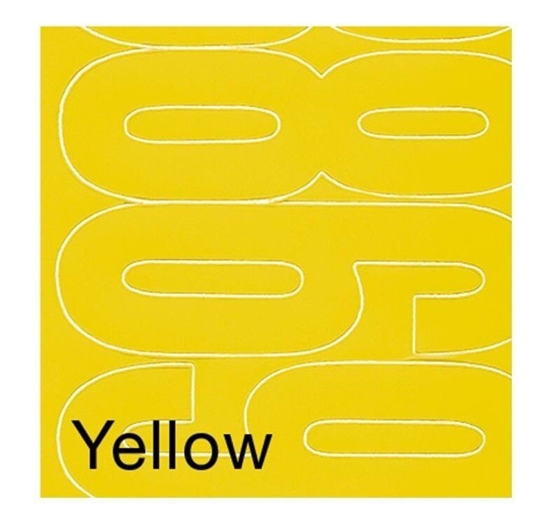 Permanent Adhesive Vinyl NUMBERS & MISC. SIGNS ~4" GOTHIC YELLOW