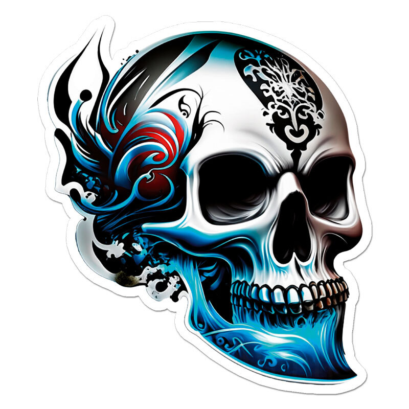 Cool Tribal Skull, Vinyl Decal Sticker, Indoor Outdoor, 3 Sizes, #11213