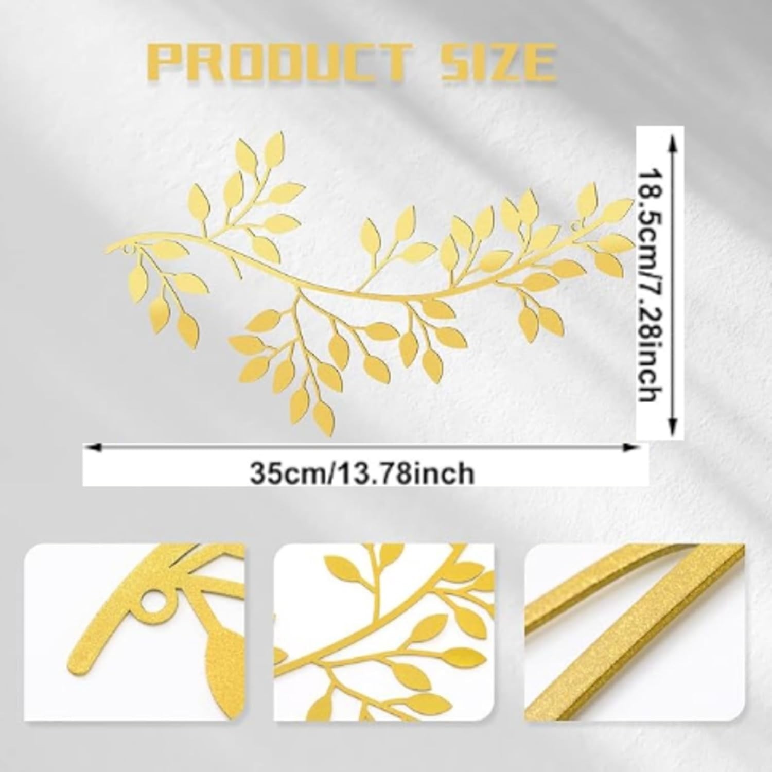 Sculptural Gold Leaf Wall Decor – 2 Decorative Wrought Iron Pieces