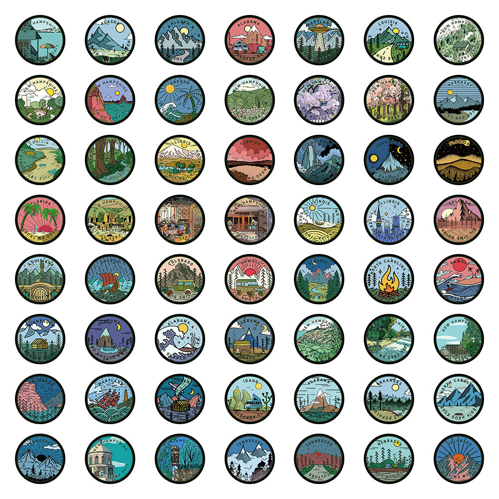 120Pcs US Map States Stickers for Kids Water Bottle Waterproof Scrapbooking