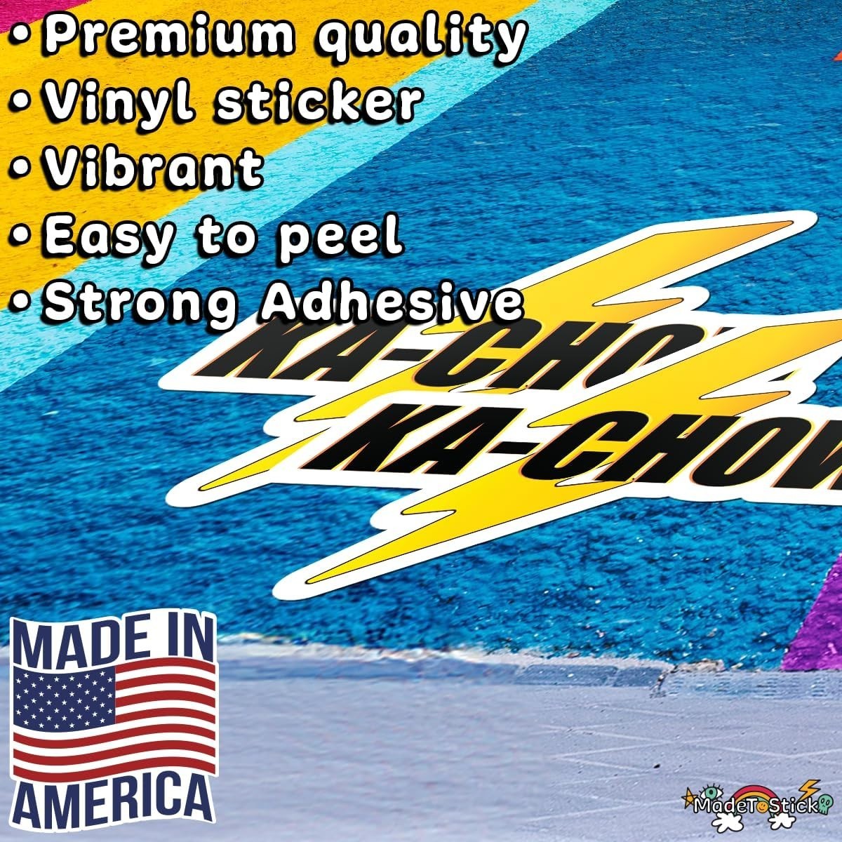 Ka-Chow Lightning Racing Bolt 2-Pack Vinyl Decal Car Truck Sticker 4.3"x5"
