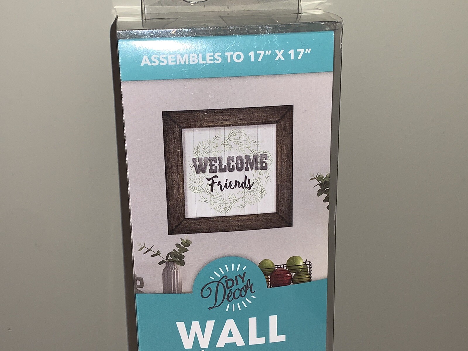 The Peel People 'Welcome Friends' Wall Decor DIY Peel & Stick 17" x 17" NIB