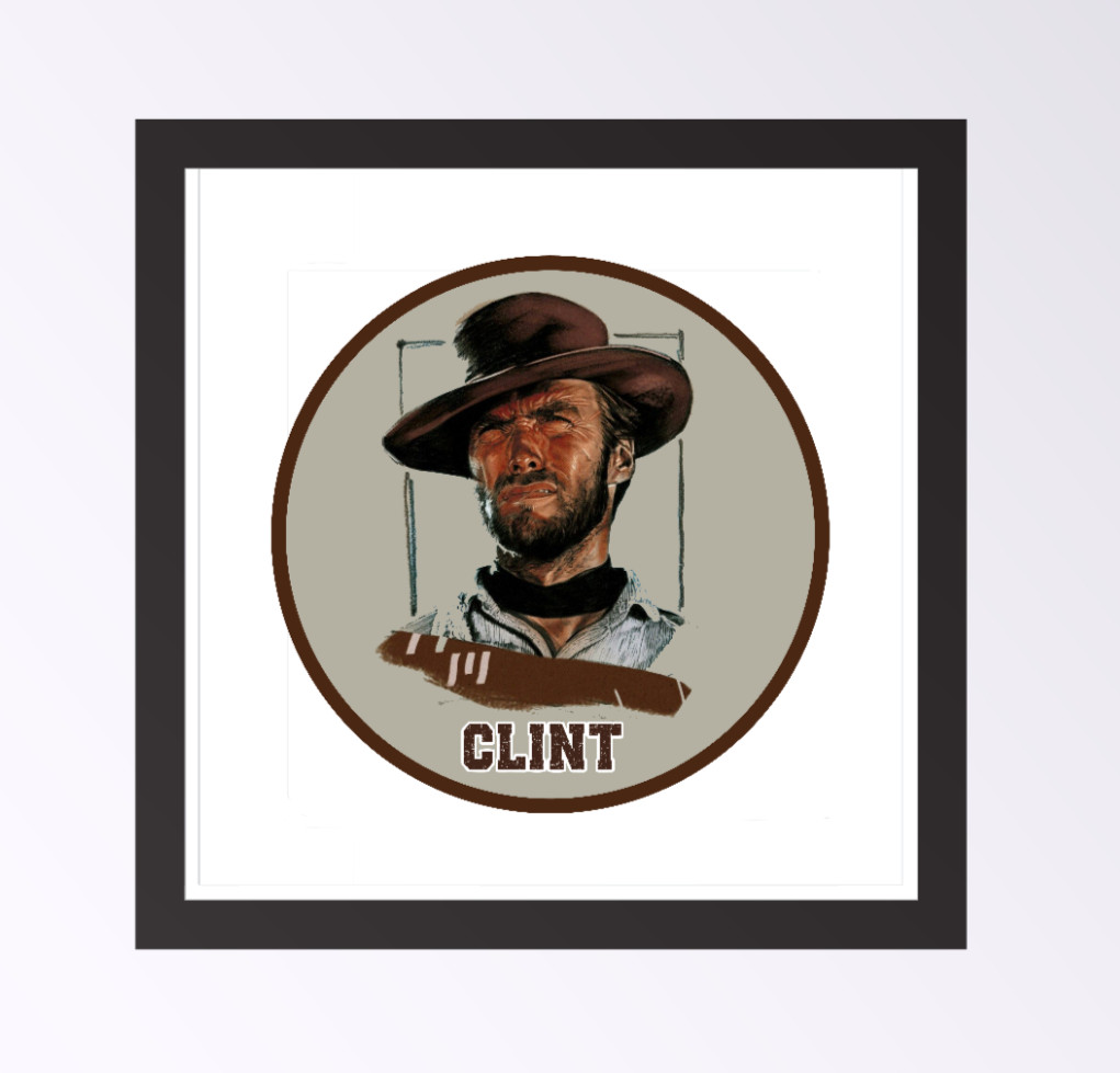 Movie Star (Clint Eastwood) – 4" Handmade Vinyl Decal Vehicle Laptop Cooler 26