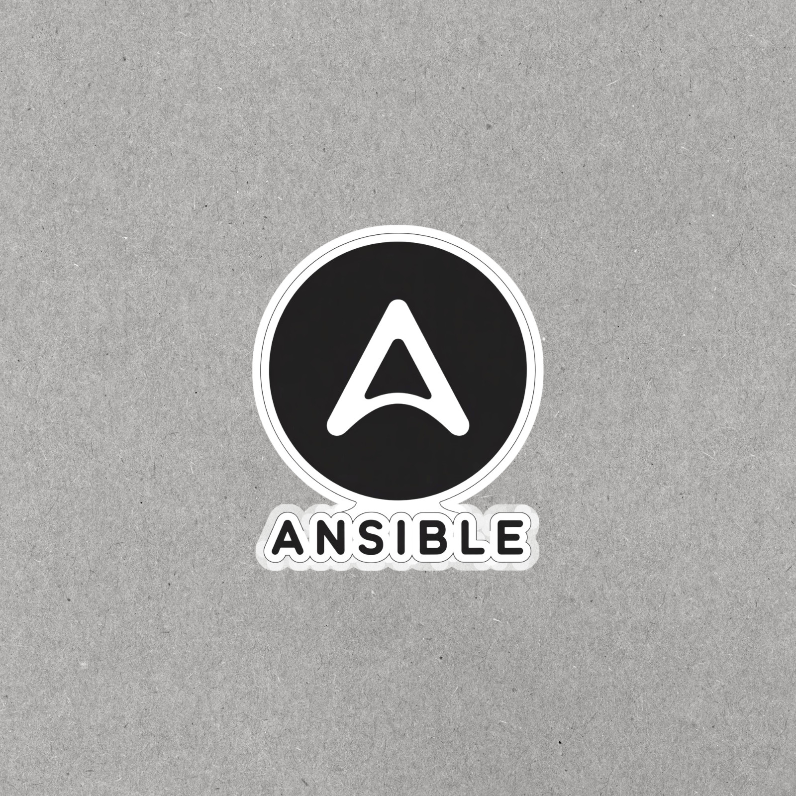 Ansible Black and White Logo Sticker – Sleek Minimalist Design #6524