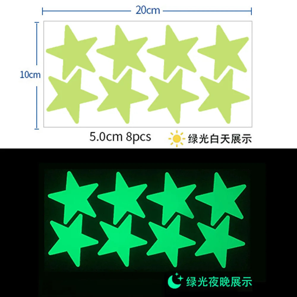 Luminous Wall Stickers for Kids Rooms Dots Stars Ceiling Wall Decals Glowing Sti