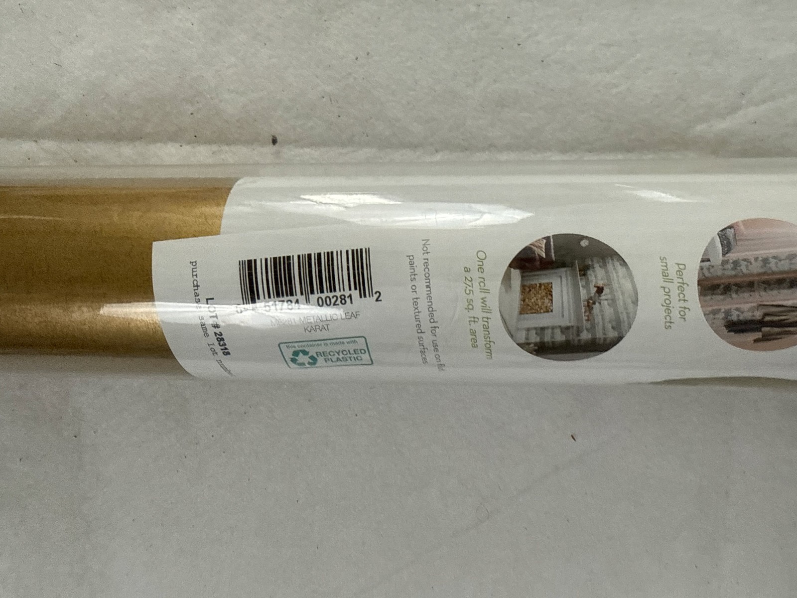 Devine Color Peel & Stick KARAT Gold Surface Covering 19" x 102"