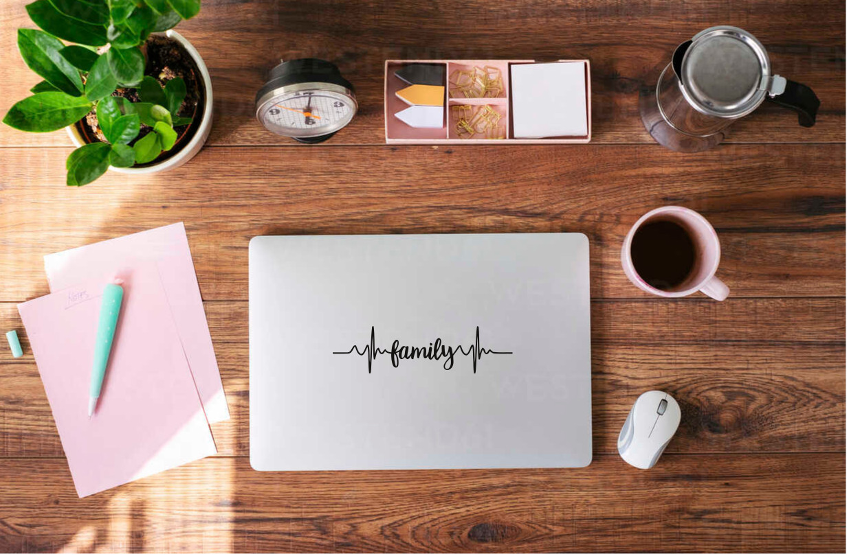 Family Heartbeat Decal Sticker – Add Love to Your Home Décor – 6565