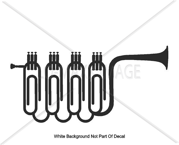 Impossible Paper clip Trumpet Horn Various Colors & Sizes Die Cut Vinyl Decal