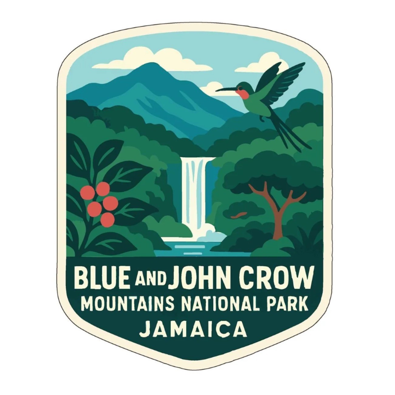 Blue and John Crow Jamaica Iron On Heat Transfer Vinyl HTV World National Parks