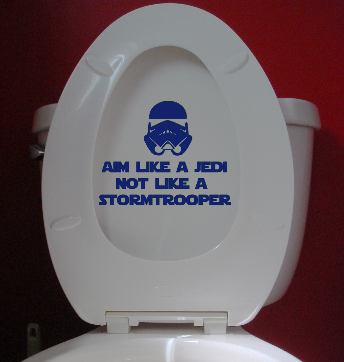 AIM LIKE A JEDI NOT LIKE A STORMTROOPER 7" x 5.5" Vinyl Decal Sticker Toilet