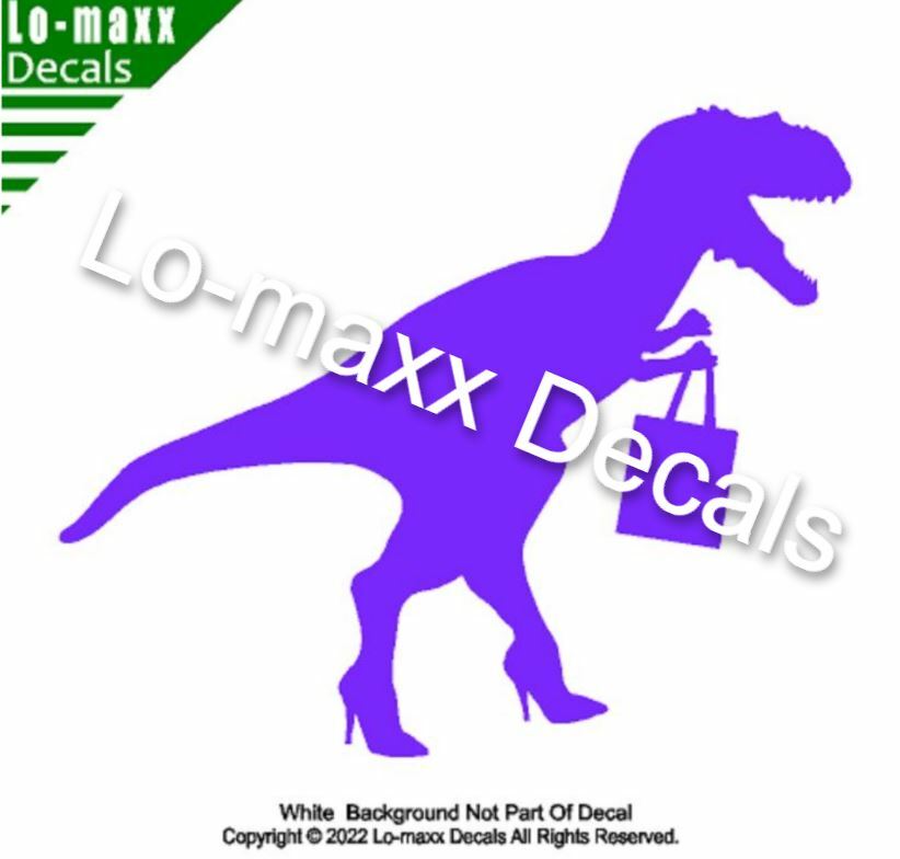 Fashion Conscious Dinosaur Custom Graphic Design Original Die Cut Vinyl Decal