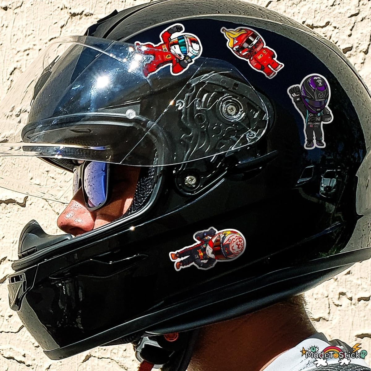 F1 Racing Drivers 2.5" x 1.5" Sticker Vinyl Decal 8-Pack