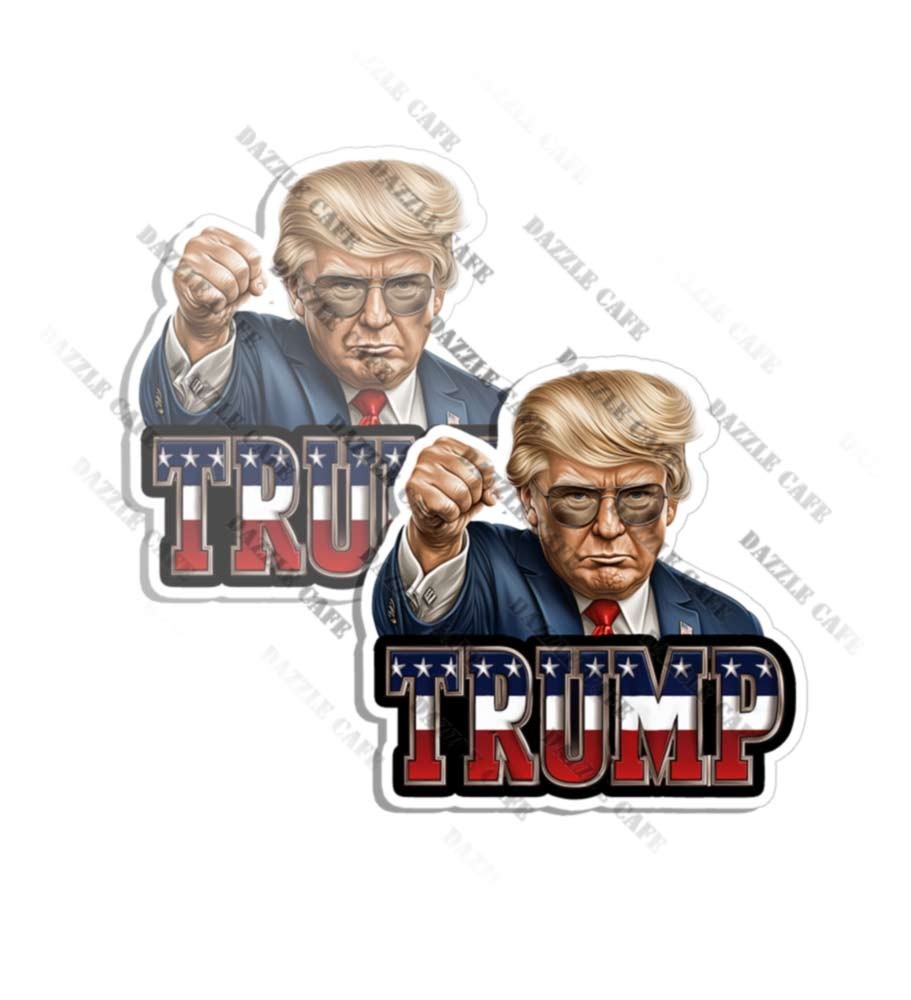 PRO TRUMP Caricature BUMPER STICKER DECAL REPUBLICAN 2024 Made in USA 2 PK