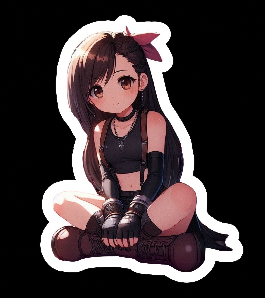 Tifa Hartlock, Final Fantasy 7, FF7, FFVII, Glossy Vinyl sticker, Decal