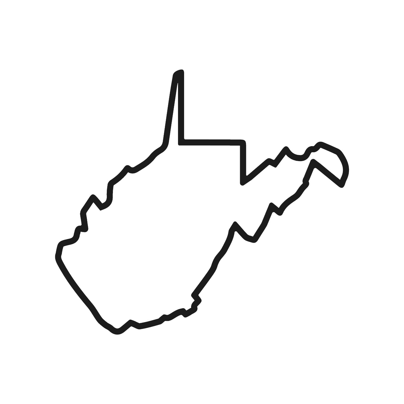 West Virginia outline Vinyl Decal Hallow State Line shape sticker
