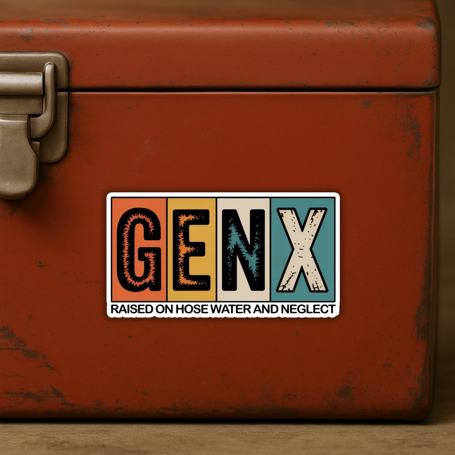 Gen X Raised on Hose Water Stickers: Funny Sarcastic Vinyl Decals – 4 Pack