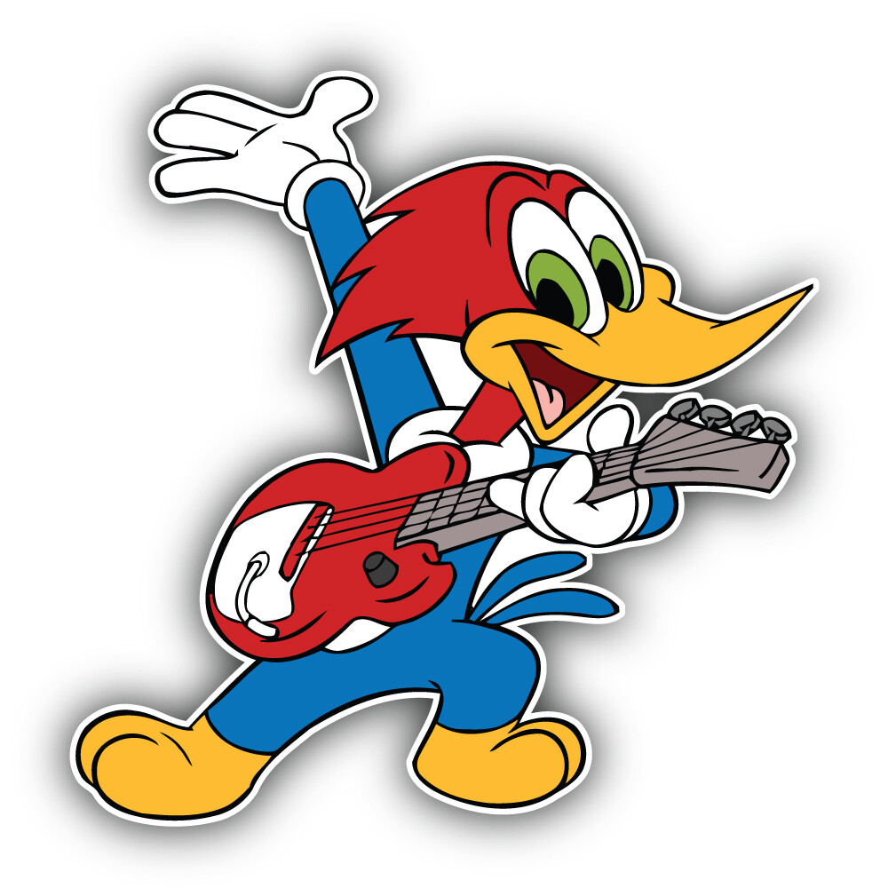 Woody Woodpecker Cartoon Guitar Sticker Bumper Decal – "SIZES"