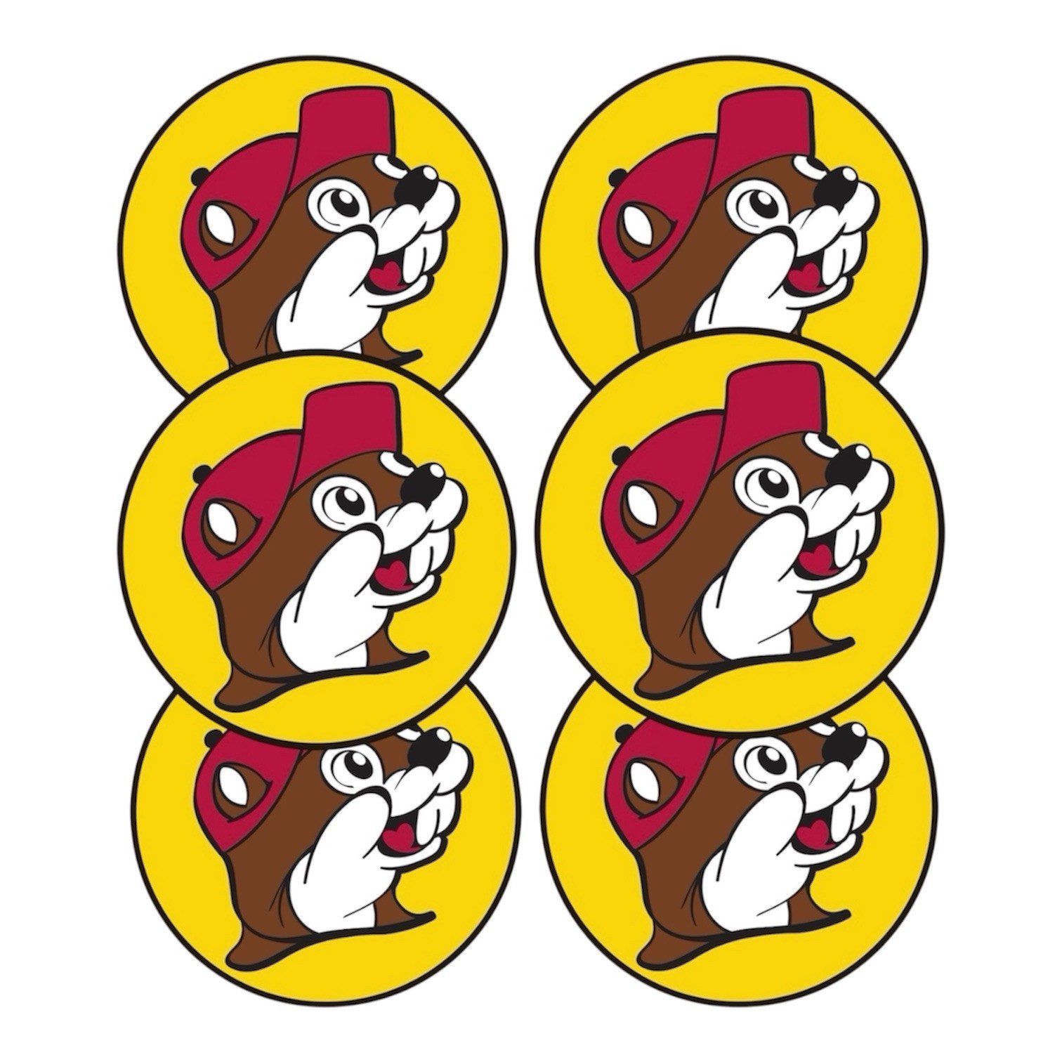 FIVE PACK Buc-ees Beaver 3” Inch DIECUT Vinyl Decal Sticker LOT (x5) PCS