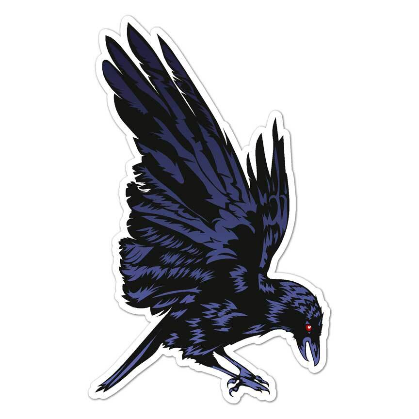 Crow Raven, Vinyl Decal Sticker, Indoor Outdoor, 3 Sizes, #7663