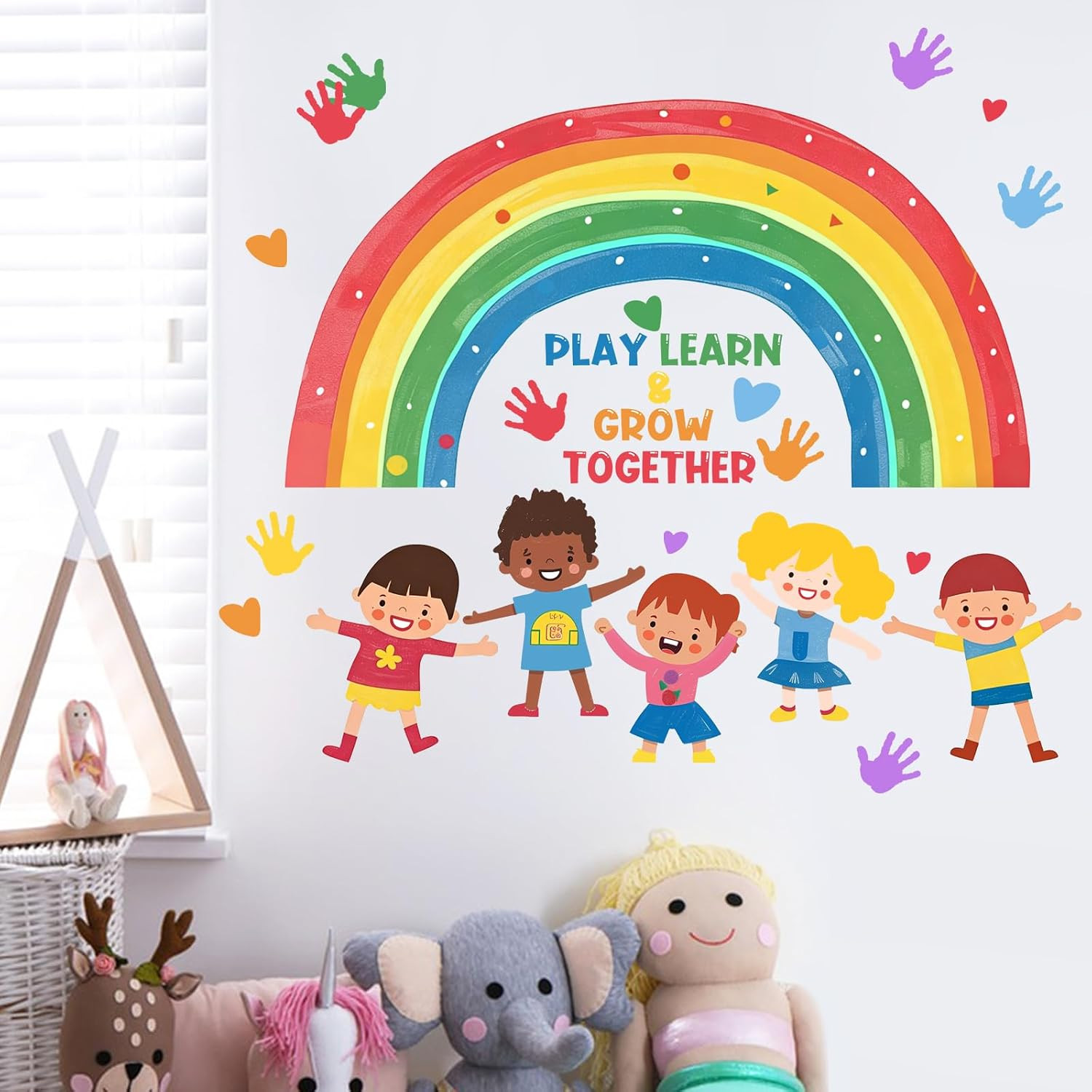 Inspirational Kids Rainbow Wall Decals Stickers, Equality | Motivational Play Le