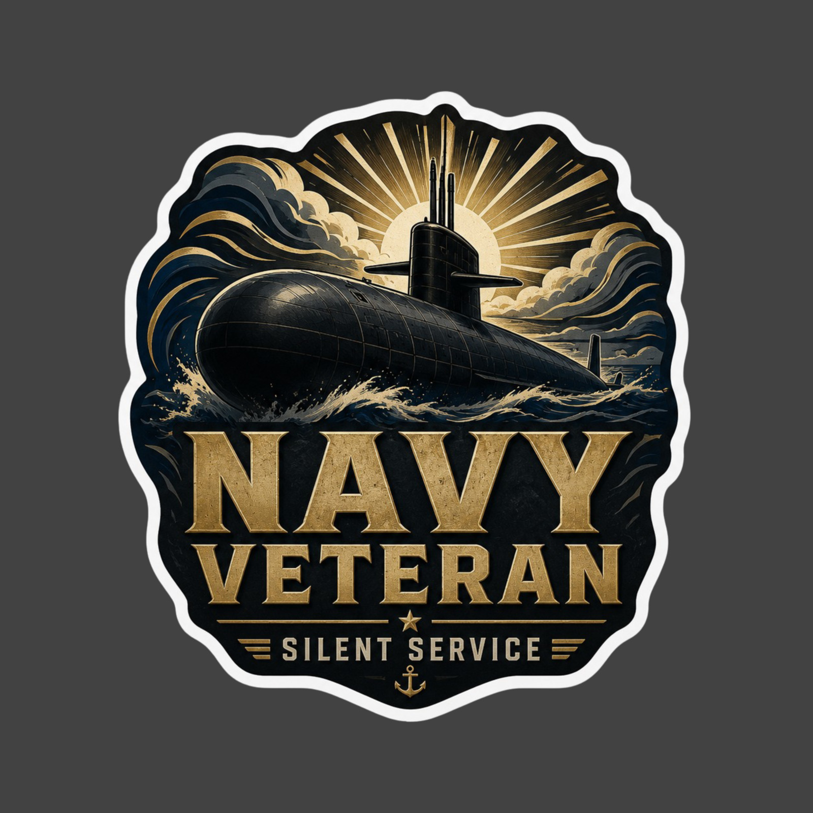 Navy Veteran Sticker Vinyl Decal Silent Service Submarine Military