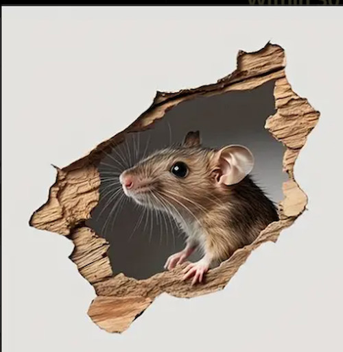 Realistic Brown Cute Mouse A Rat Rodent Wall Sticker Realistic Decal Kitchen