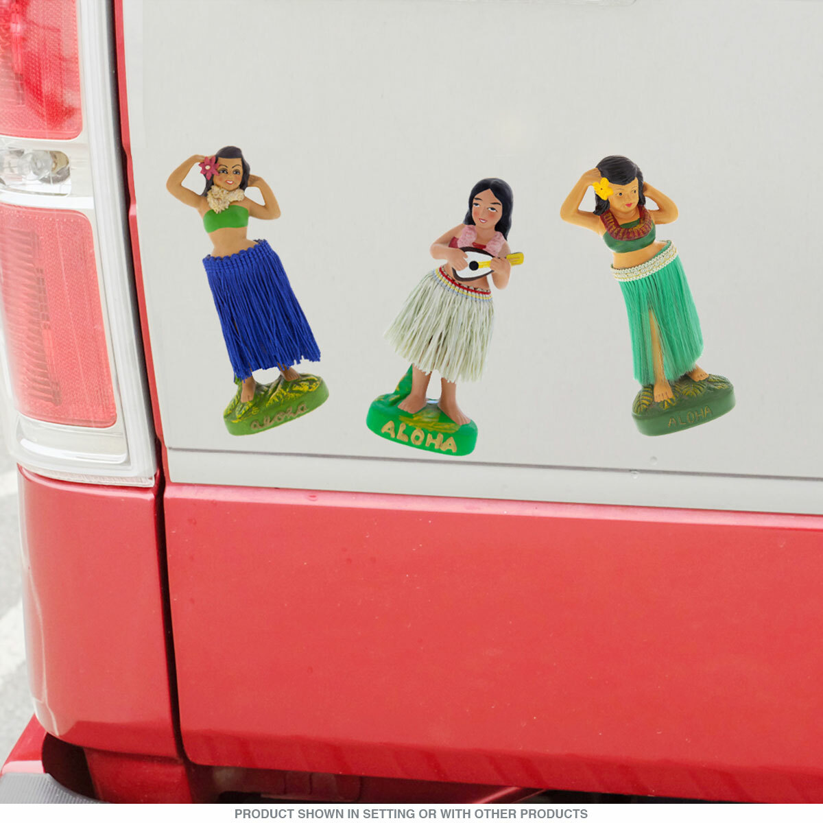 Hula Doll With Ukulele Tan Vinyl Sticker Tiki Tropical Vintage Style Hawaiian