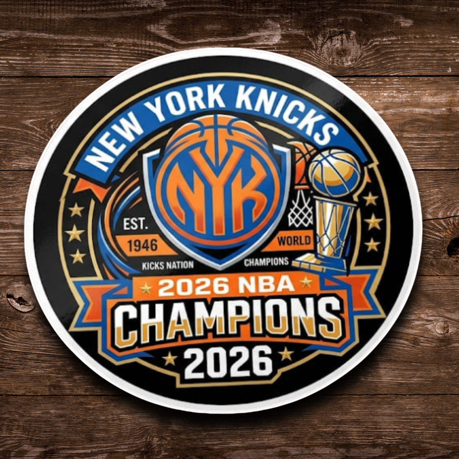 NEW YORK KNICKS STICKERS 2026 NBA Champions Waterproof NEW 1/10/25/50/60/100