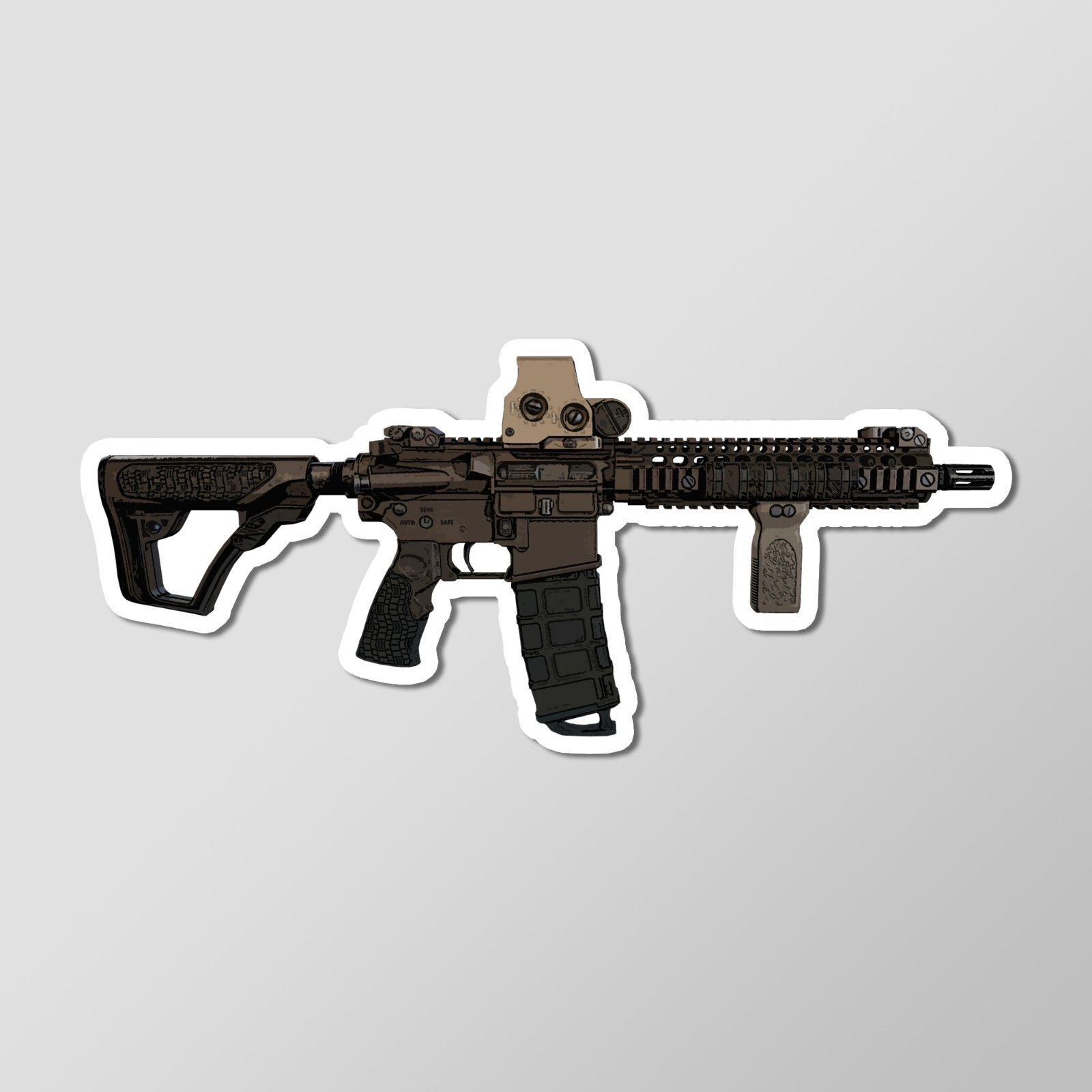 DD MK18 CQBR Block 2 Gun Art – Laptop Sticker Vinyl 4" Wide