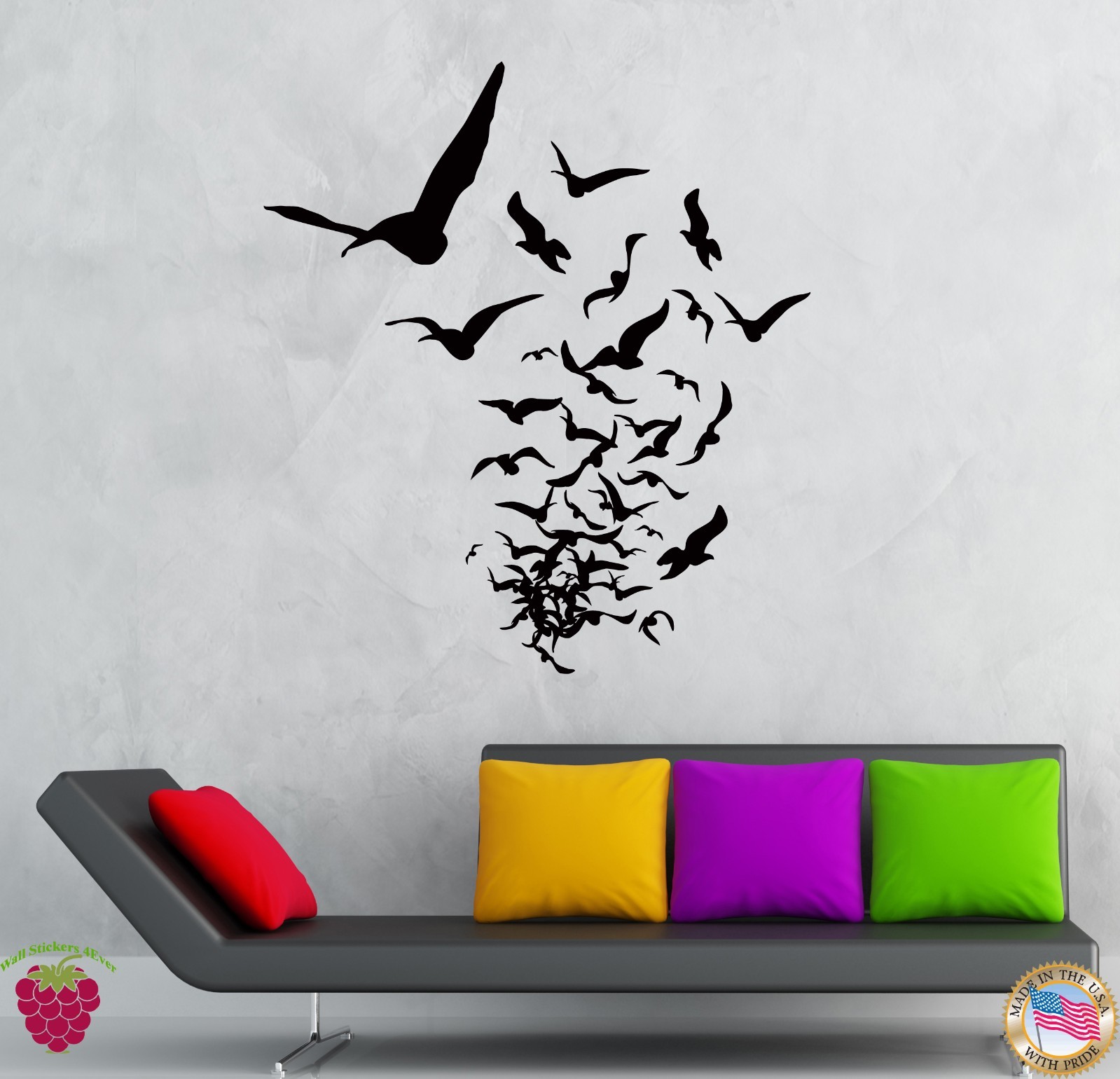 Wall Stickers Vinyl Decal Birds Creepy Scary Horror Decor Living Room (z2144)