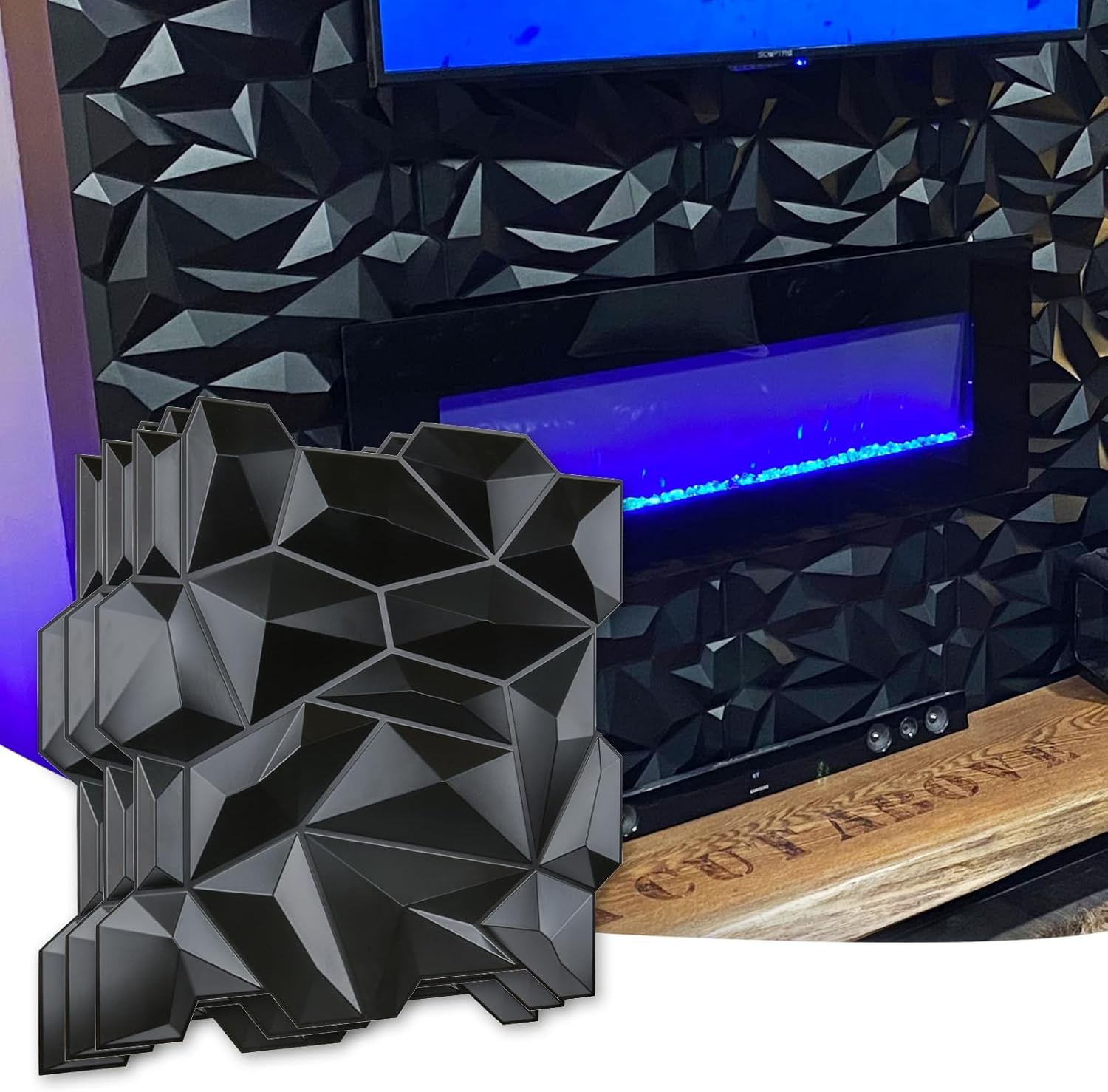 Decorative 3D Wall Panels 12 Pack 19.7" x 19.7" Creative Wall Panel Indoor