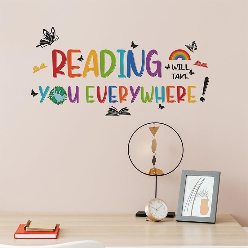 iMagitek Reading Corner Wall Stickers, Reading Will Take You Everywhere Inspi…