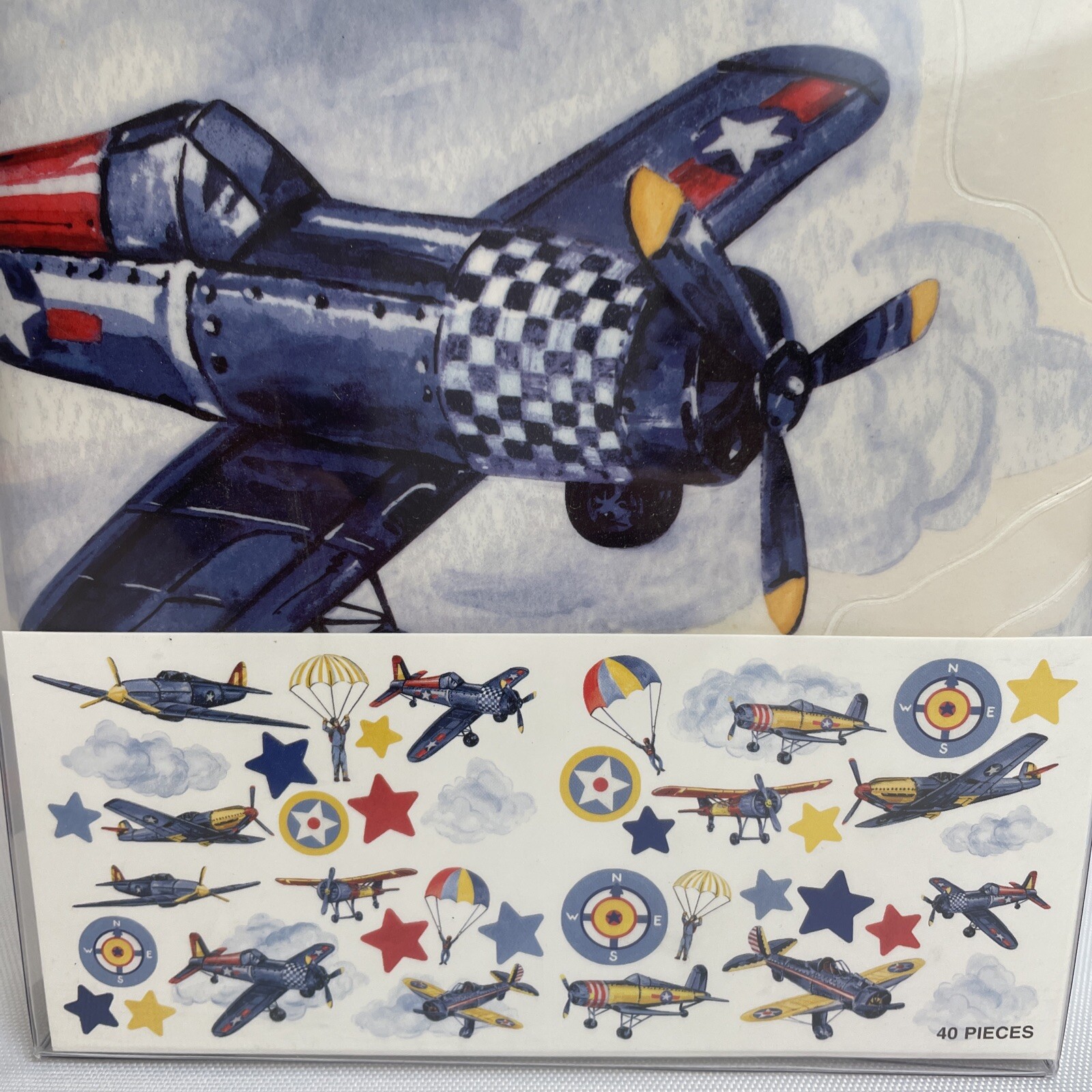 Bombay Kids – Bedroom Wall Appliques – Airplanes/ Parachutes /Military 40 Pieces