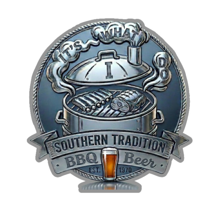 BBQ – Tradition & Beer – 4" Handmade Vinyl Decal Vehicle Cooler Smoker Laptop