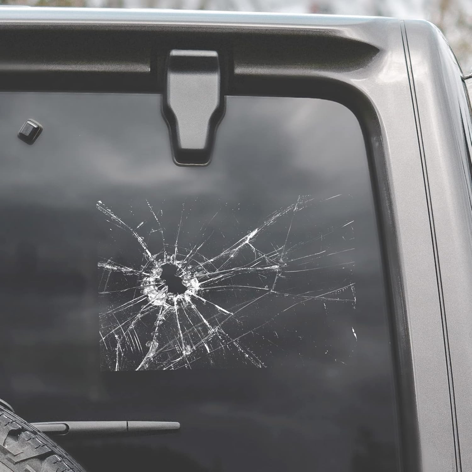 7.5" Broken Glass Decal – 3 Pack Waterproof Reusable Broken Screen Prank Sticker