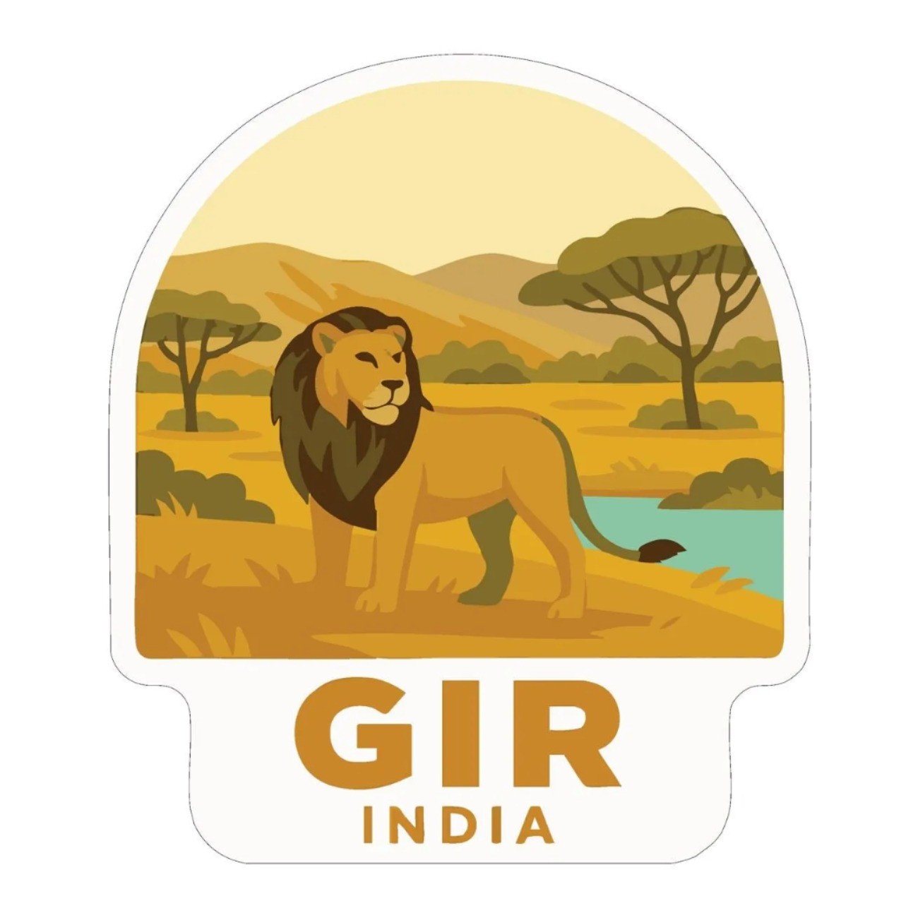 Gir India Iron On Heat Transfer Vinyl HTV Die-Cut World National Parks