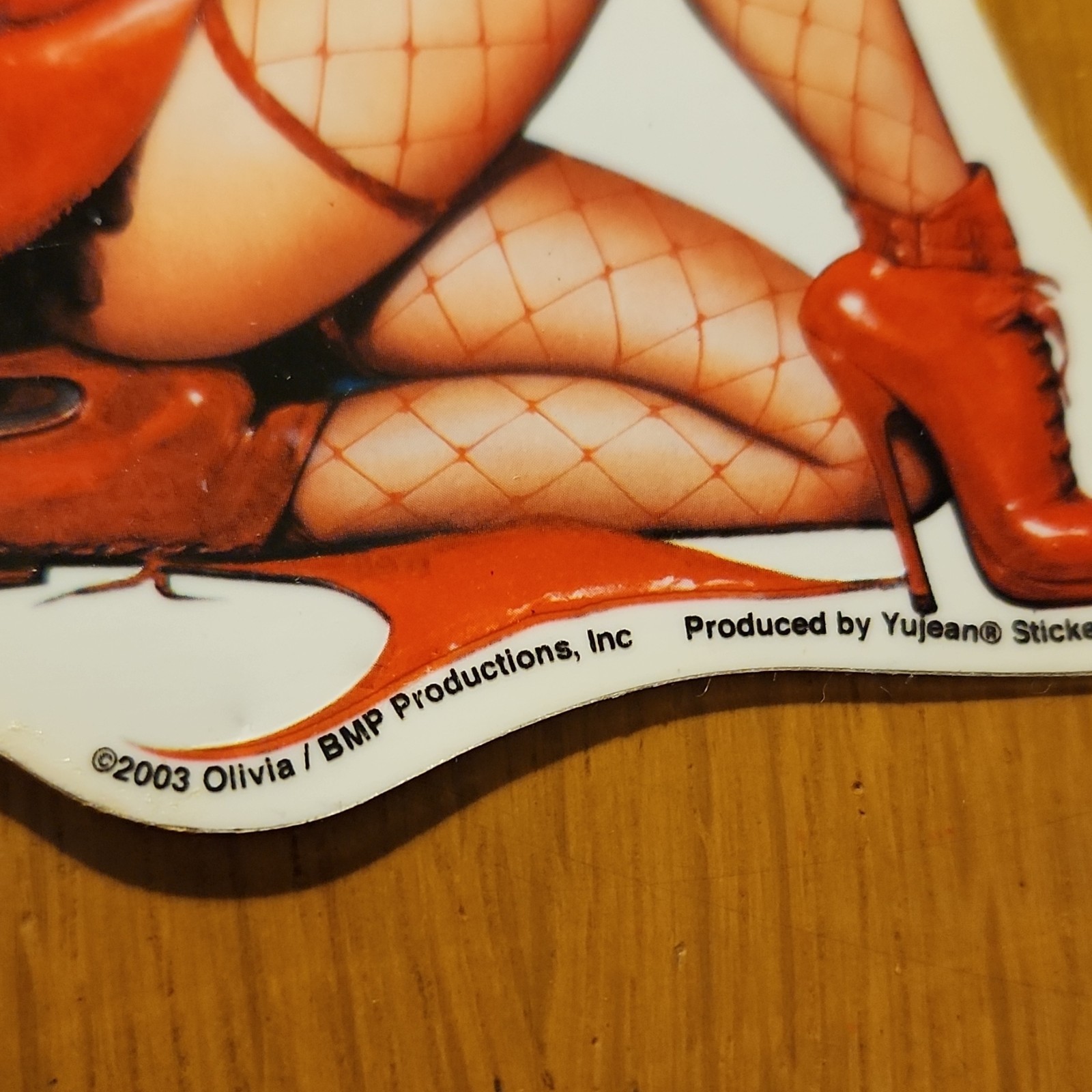 Yujean Stickems Pin-up Red Vinyl Sticker Fishnet Pop Art Self-Adhesive