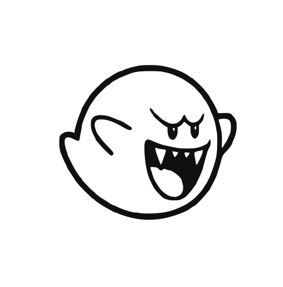 Mario Boo Vinyl Decal Sticker -Multiple Colors & Sizes- FREE SHIPPING