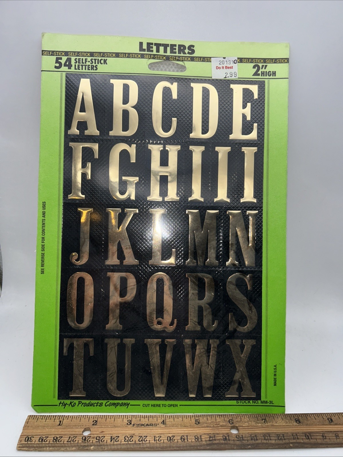 Hy-Ko Products Company Gold 2" Self-Adhesive 54 Letters & Symbols