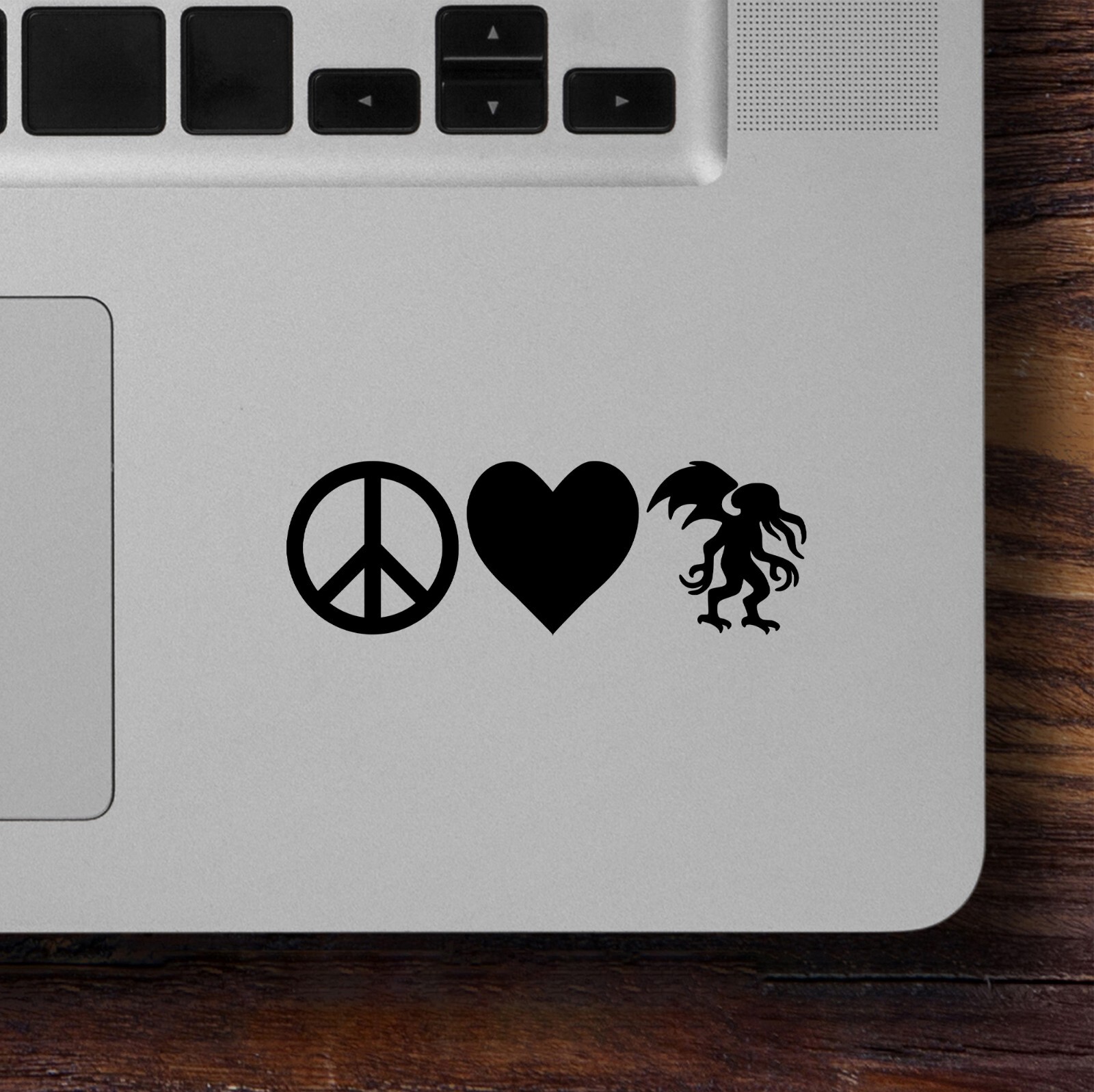 Peace Love Cthulhu Vinyl Decal Lovecraft Sticker Horror Eldritch Car Window Art