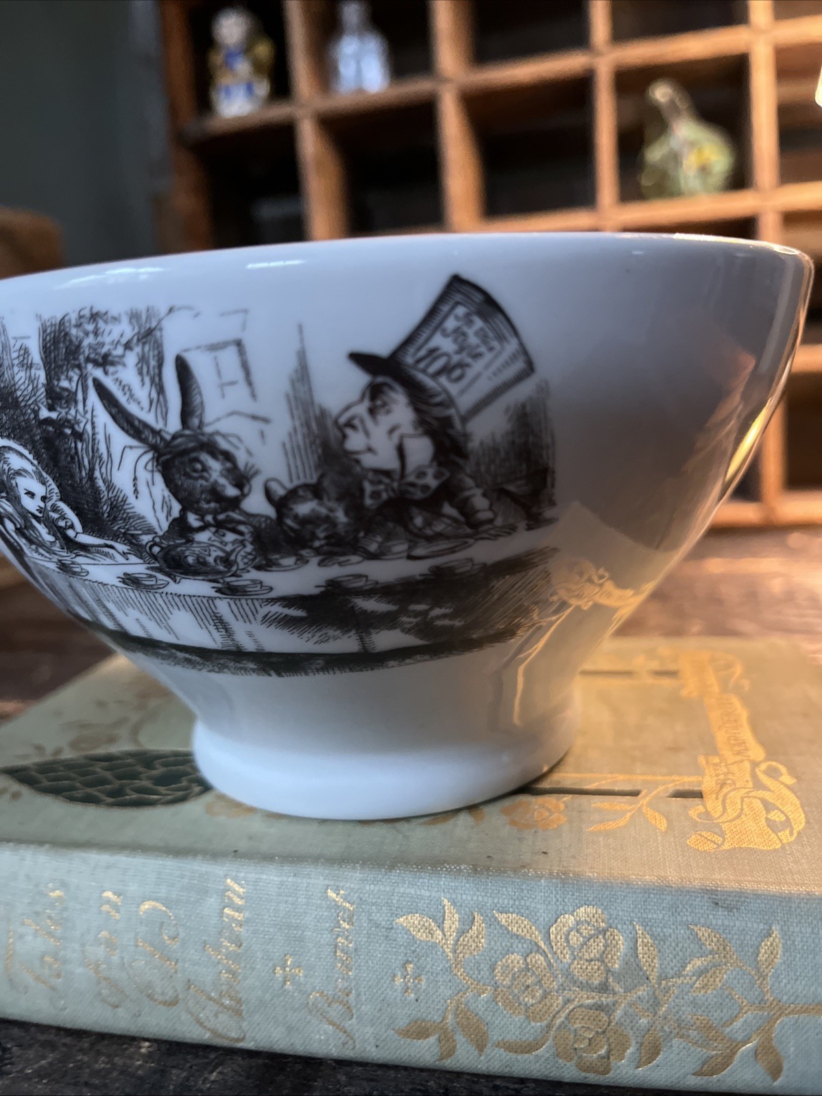Alice Wonderland Bowl Mad Tea Party Mad Hatter Hare PrintRun Co