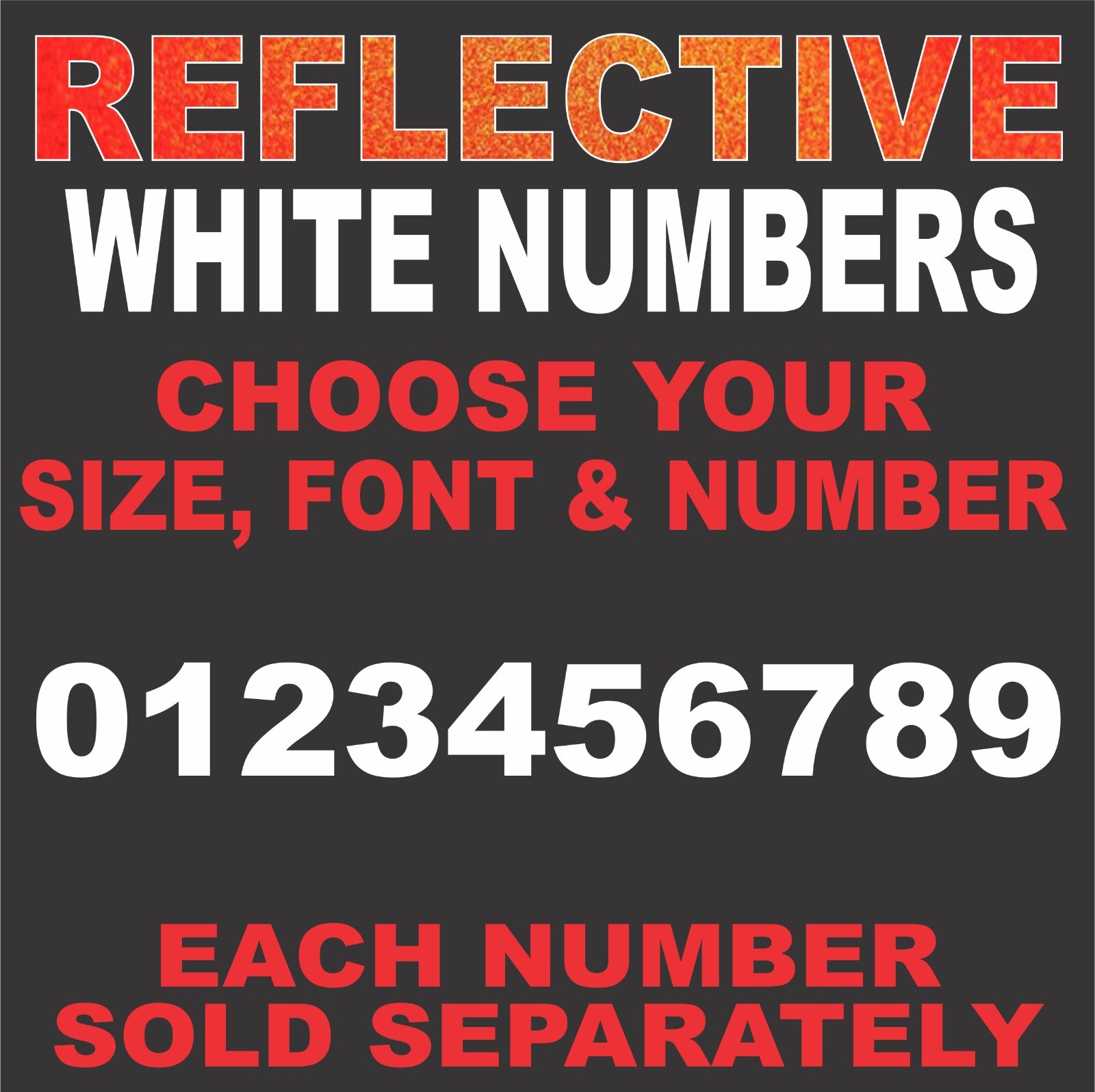 WHITE REFLECTIVE Street Address Mailbox House ID Number vinyl decal sticker